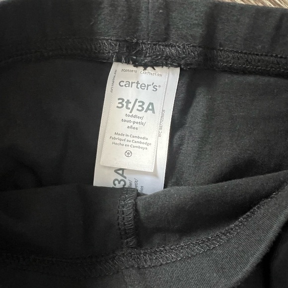 Carter's Girls Stretch Leggings 3-Pack Black Everyday Basics Elastic Waist 3T - Picture 3 of 4